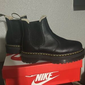 Dr Martens platform fur lined boots